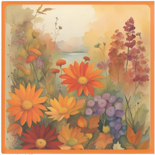 Glass COASTER - Golden Shades of Orange & Yellow