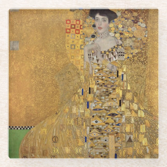 GLASS COASTER : GUSTAV KLIMT : ADELE BLOCH BAUER (Front)