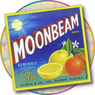 Glass COASTER - Moonbeam Citrus - Crate Label