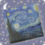 Glass COASTER "Starry Night" - Vincent van Gogh<br><div class="desc">An image of "Starry Night" (1889) by Vincent van Gogh is featured on this square glass Coaster. ►The image cannot be removed or replaced. ►Customize/personalize by adding custom text in your choice of font (style, colour, size), or an additional image or a logo. Makes a colourful and interesting gift. ►Design...</div>
