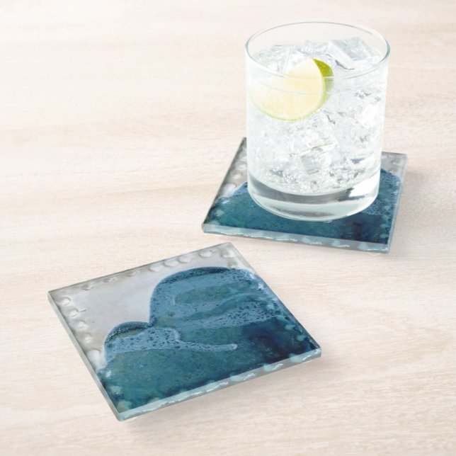 Glass Coaster Vintage Mt Tamalpais Ceramic Design (Angled)