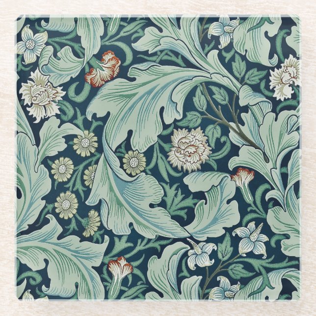GLASS COASTER : WILLIAM MORRIS : FLORAL (Front)