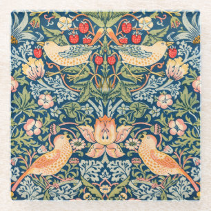 GLASS COASTER : WILLIAM MORRIS STRAWBERRY THIEVES