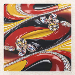 Glass coaster with Belgian Colours