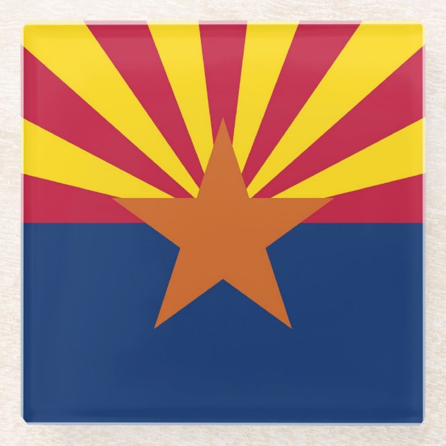 Glass coaster with flag of Arizona, USA (Front)