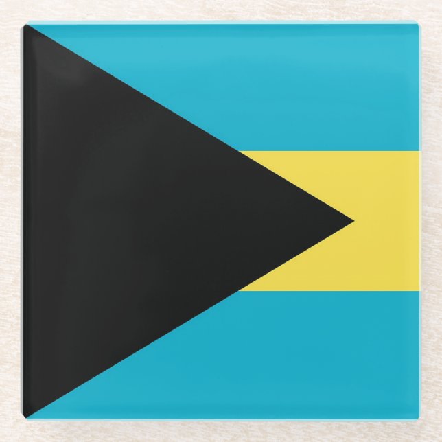 Glass coaster with flag of Bahamas (Front)