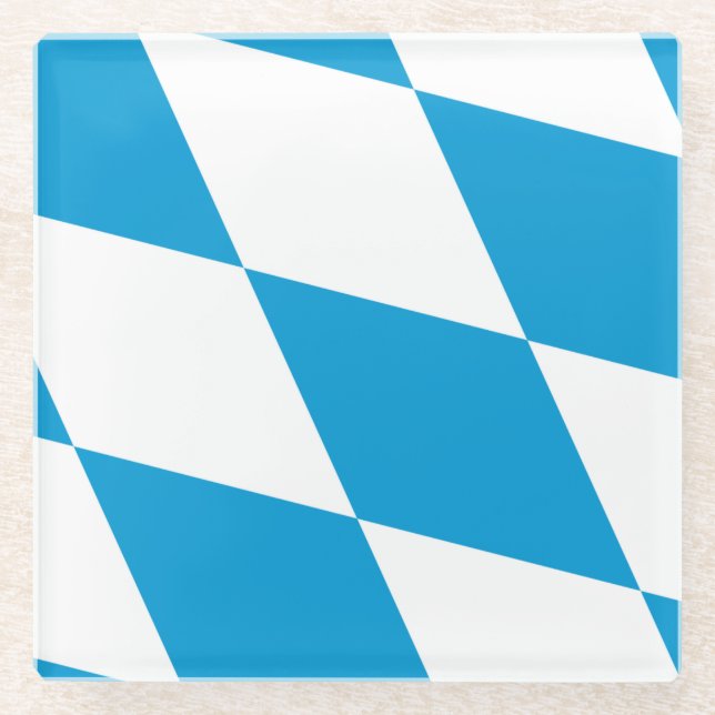Glass coaster with flag of Bavaria, Germany (Front)