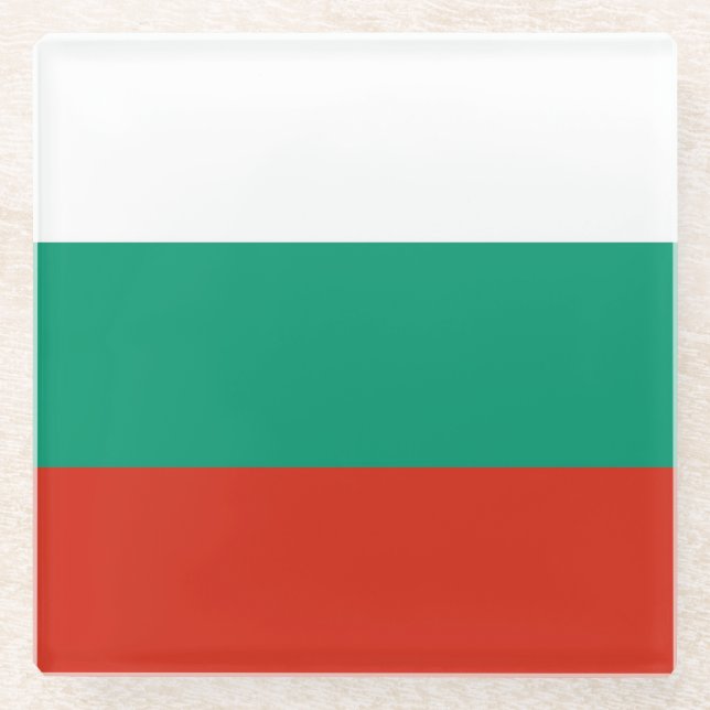 Glass coaster with flag of Bulgaria (Front)