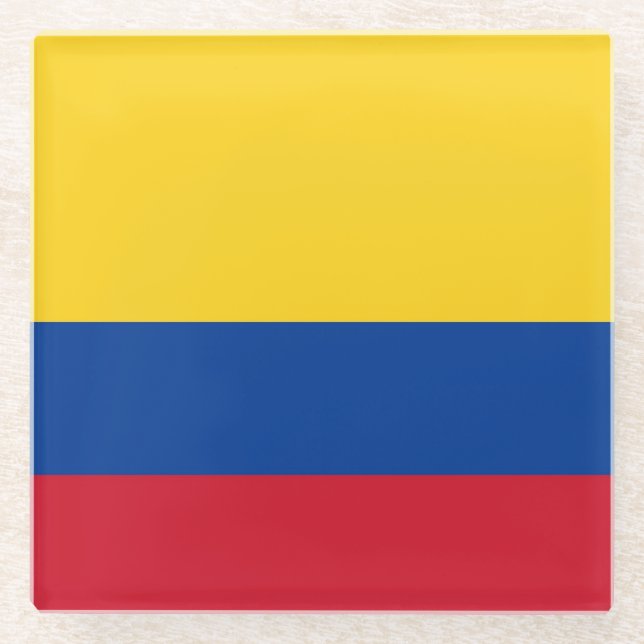 Glass coaster with flag of Colombia (Front)