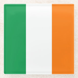 Glass coaster with flag of Ireland