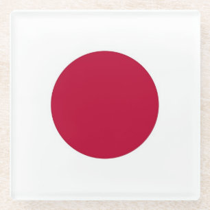 Glass coaster with flag of Japan