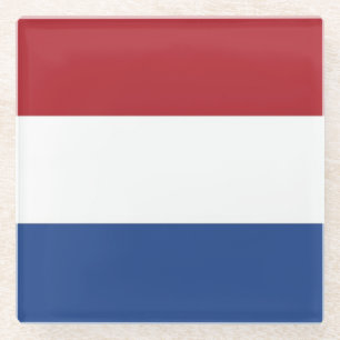 Glass coaster with flag of Netherlands