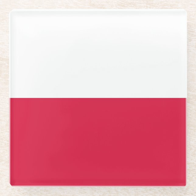 Glass coaster with flag of Poland (Front)
