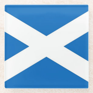 Glass coaster with flag of Scotland, UK
