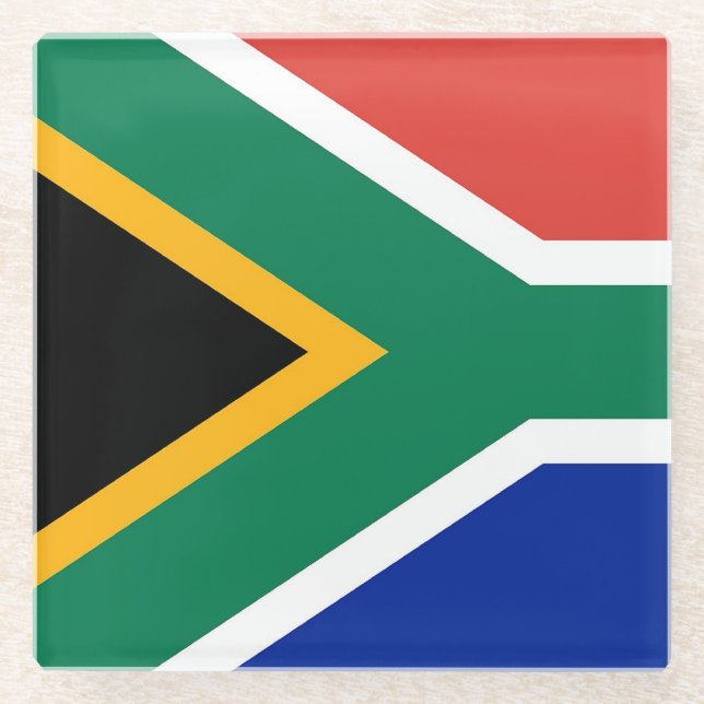 Glass coaster with flag of South Africa (Front)