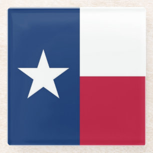 Glass coaster with flag of Texas State, USA