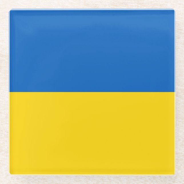 Glass coaster with flag of Ukraine (Front)