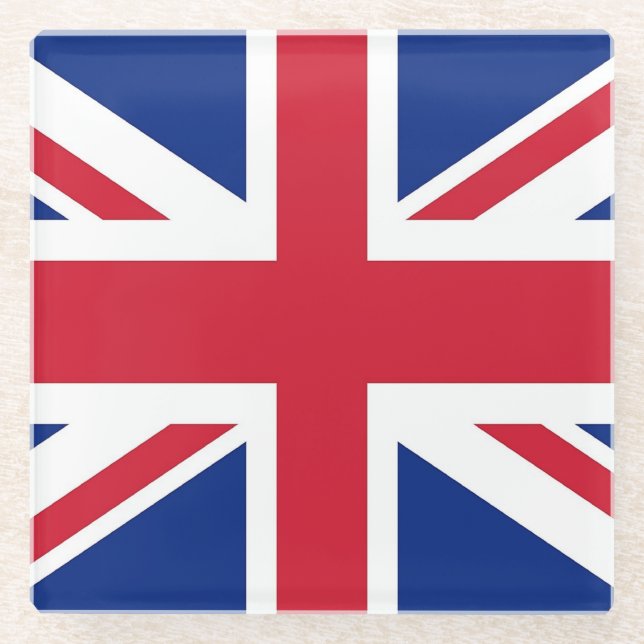 Glass coaster with flag of United Kingdom (Front)