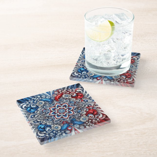 Glass coaster with French Colours (Angled)