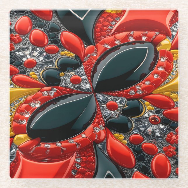 Glass coaster with Germany Colours (Front)