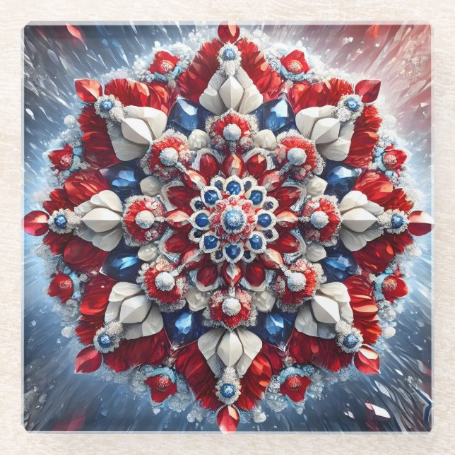 Glass coaster with Norwegian Colours (Front)