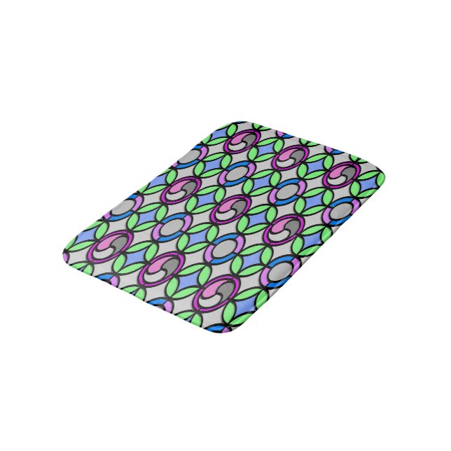 Glass colored tiled bath mat (Angled)
