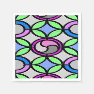 Glass colored tiled napkin