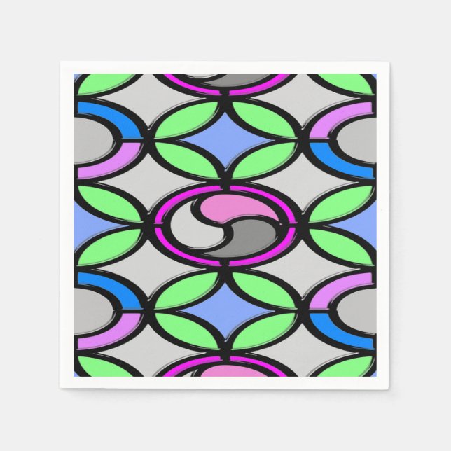 Glass colored tiled napkin (Front)