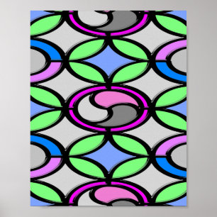 Glass colored tiled poster