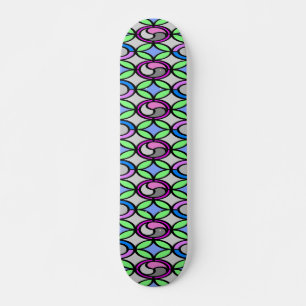 Glass colored tiled skateboard