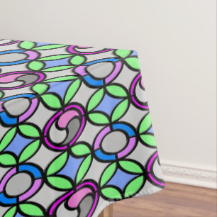 Glass colored tiled tablecloth