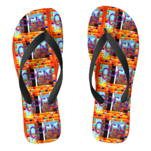 glass coloured beads "open" flip flops