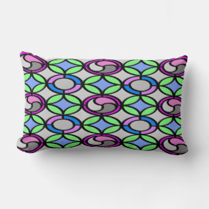 Glass coloured tiled lumbar pillow