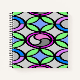 Glass coloured tiled notebook