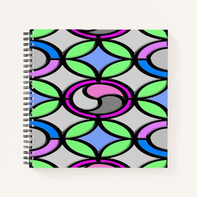 Glass coloured tiled notebook (Front)