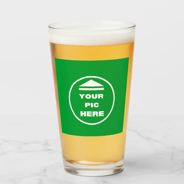 Glass Cup 16oz - Personalized Add Your Image  (Front Filled)