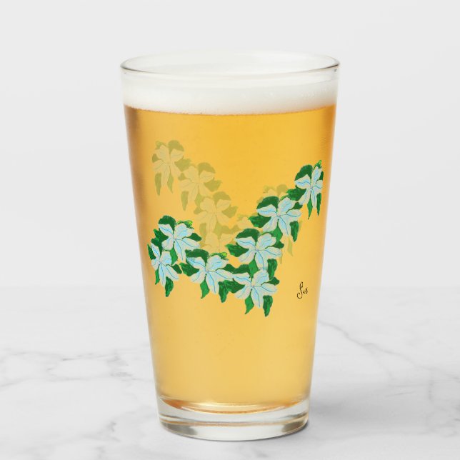 Glass Cup : Fower Of Greece (Front Filled)