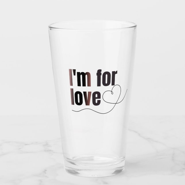 Glass Cup In for love. Beautiful inscription (Front)
