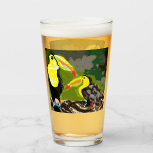 Glass Cup : Tropical Birds