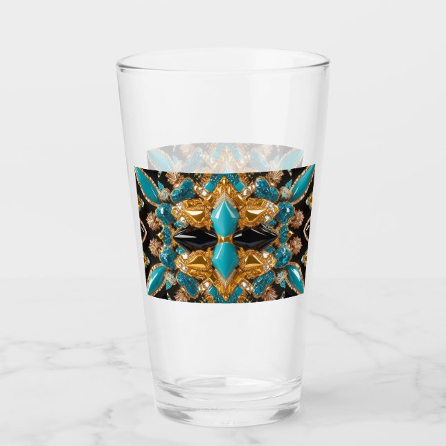 Glass cup with Bahamas Colours (Front)