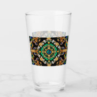 Glass cup with Brazilian Colours