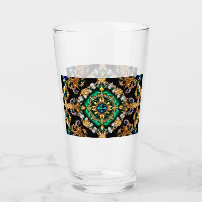 Glass cup with Brazilian Colours (Front)