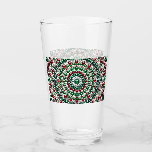 Glass cup with Italian Colours (Front)
