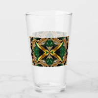 Glass cup with Jamaican Colours
