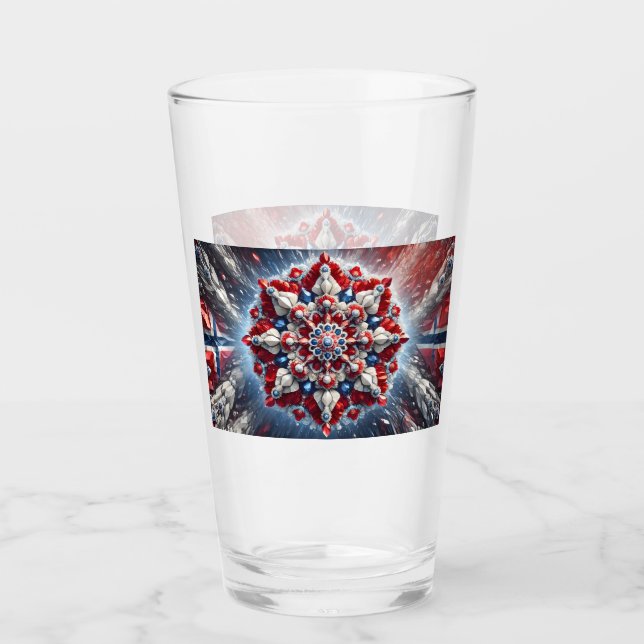 Glass cup with Norway Colours (Front)