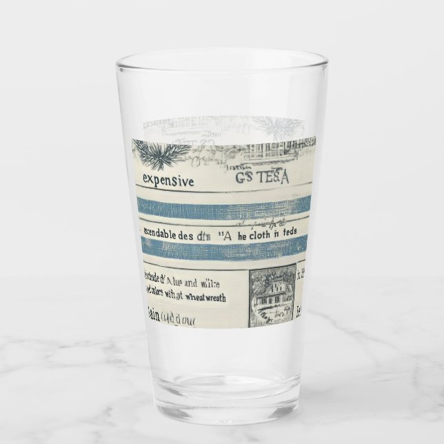 Glass Cup with Ocean Details (Front)