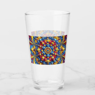 Glass cup with Romanian Colours