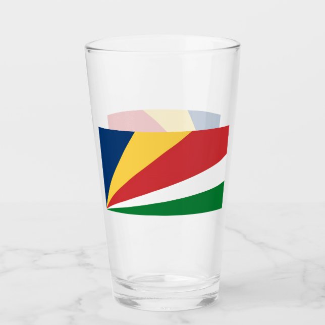 Glass cup with Seychelles Colours (Front)