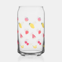 Glass Cups - Cute Fruits Design