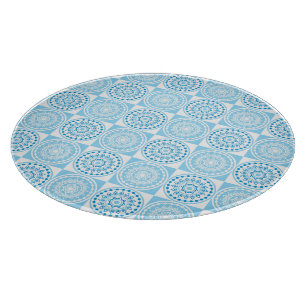 Glass Cutting Board Blue Tile